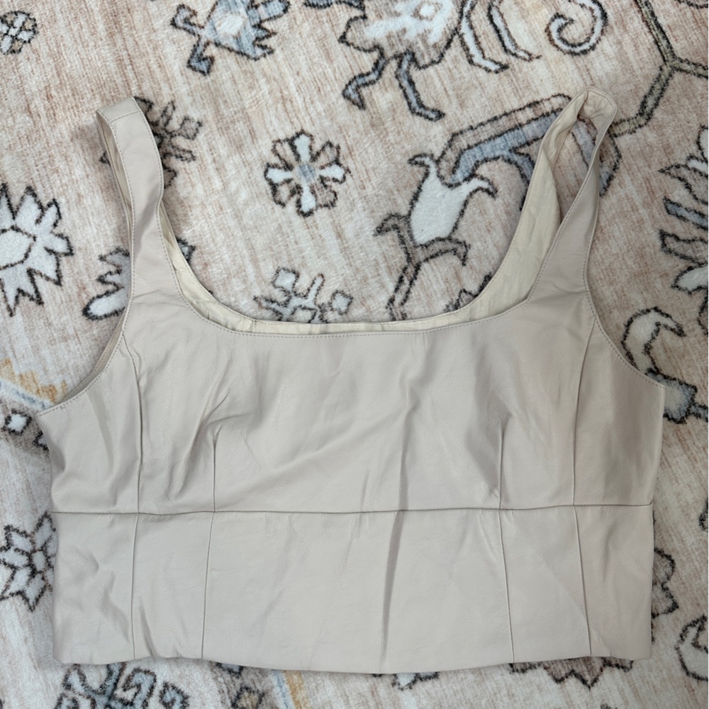 Altar'd State Cream Leather Top